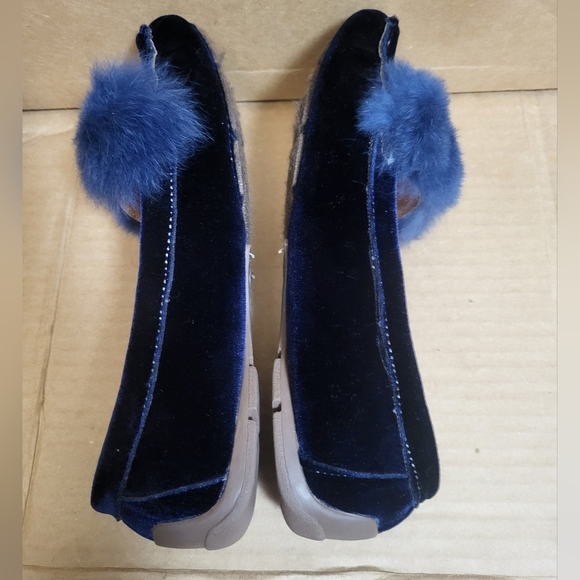 Forever Faux Suede/Faux Fur Blue Slip-On Loafer Women Size 7.5 - Picture 5 of 12
